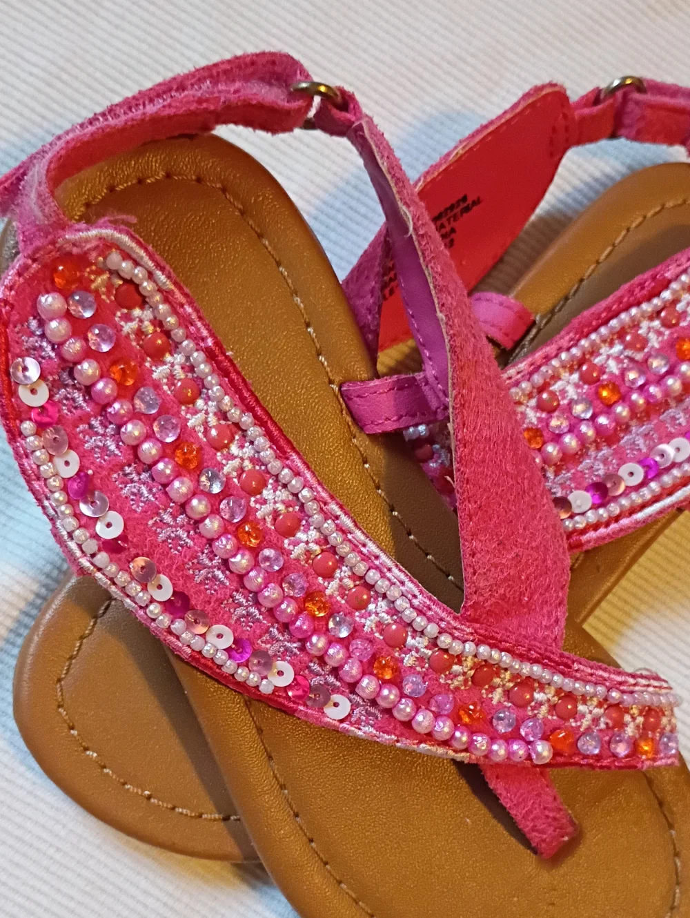 naartjie Kids Ceclia Bright Pink Beaded  Sandals